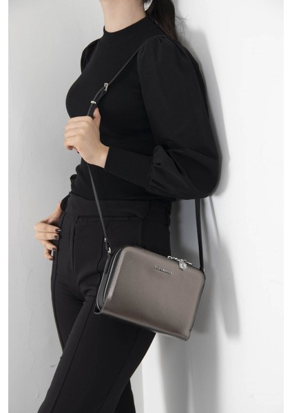 Kadın Çapraz Çanta 888 M105 18548 Platin Nix Siyah