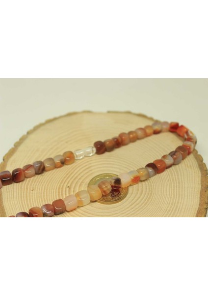 Akik Taşı Küp Şekilli Kolye 7-8mm Aralığı (Klipsli) (23825) fiyatları