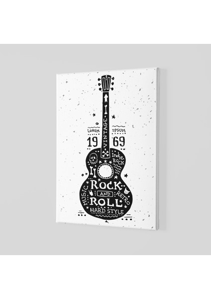 Gitar Çizim Rock Kanvas Tablo