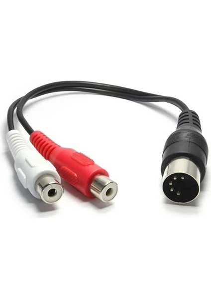 5 Pin Din Erkek To 2 Rca Dişi Çevirici Kablo - 50 cm