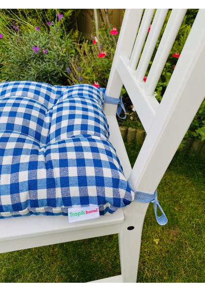 2'li Kombin Minder Ekose Mavi Kare Sandalye Minderi, 40X40 cm Balkon Için Sandalye Minderi fiyatları