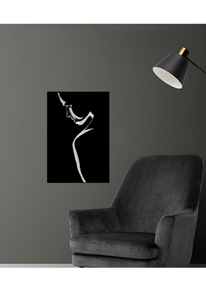 Insan Yüzü Metal Lazer Kesim Tablo 32 x 50 cm