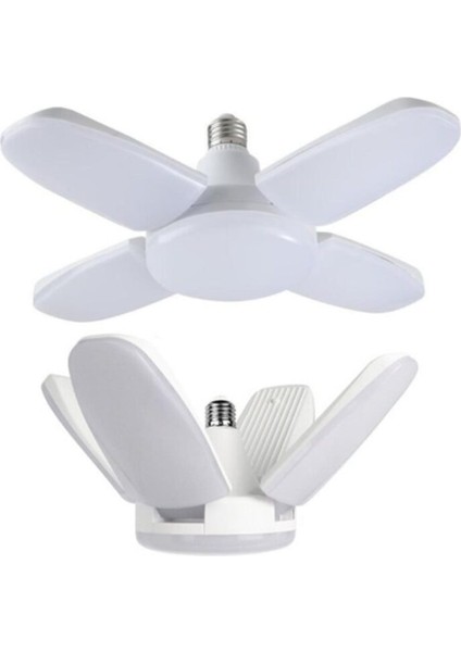 Beyaz Mini Pervane Katlanabilir LED Ampul E27 2000 Lümen 24W