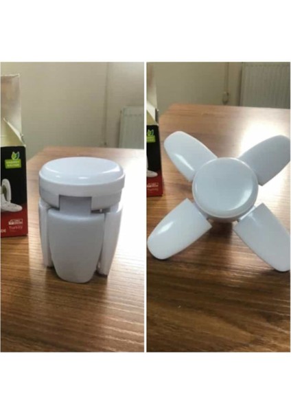 Beyaz Mini Pervane Katlanabilir LED Ampul E27 2000 Lümen 24W