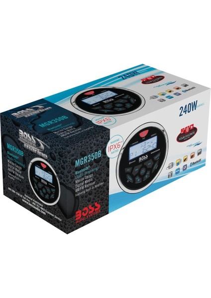 Boss Audio Systems MGR350B Aux USB Girişli Bluetoothlu Marin Teyp