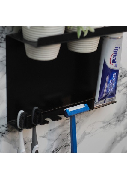 Siyah Metal Büyük Çok Fonksiyonlu Diş Fırçalığı, Diş Fırçalık Standı modelleri