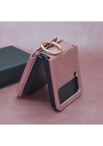 Samsung Galaxy Z Flip 4 Kart Cüzdan Parmak Yüzük Pu Deri Tam Koruma Cep Telefonu Kılıfı Kapağı (Yurt Dışından) modelleri