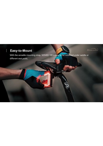 Seemee 100 Lm USB Smart Bisiklet Arka Stop Far