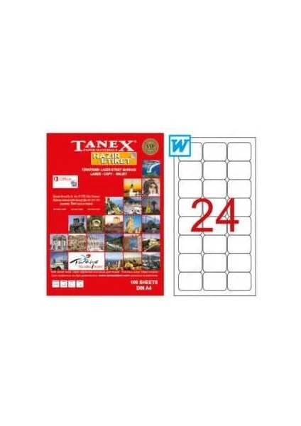 TW-2024 Beyaz Adresleme ve Postalama Etiketi 64 mm x 34 mm