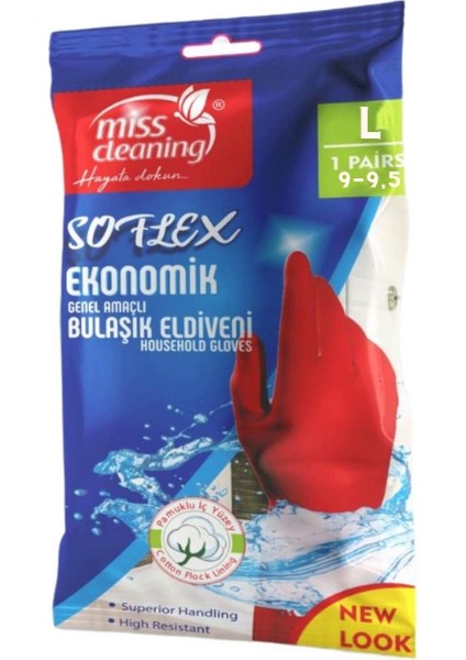 Ekonomik Genel Amaçlı Bulaşık Eldiveni Large (9-9,5)
