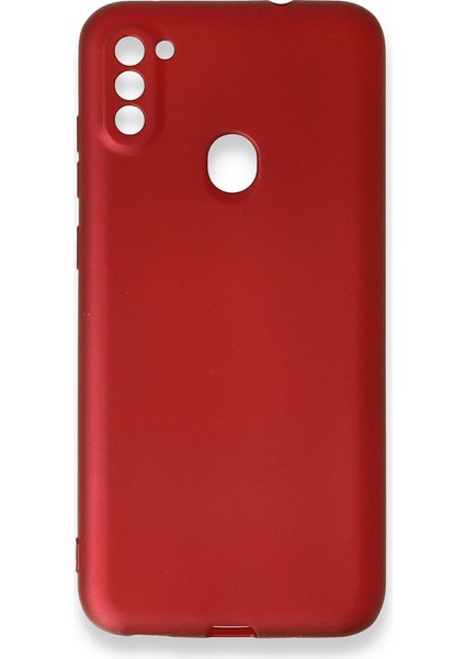 Apsuwa Samsung Galaxy A11 Kılıf Ultra Elastik Silikon Rubber Premier Bordo
