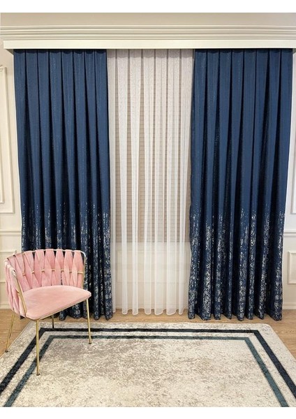 Jakar Zemin Elena Varaklı Desen 1/3 Sık Pile Fon Perde modelleri