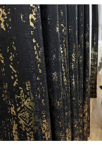 Jakar Zemin Elena Varaklı Desen 1/3 Sık Pile Fon Perde