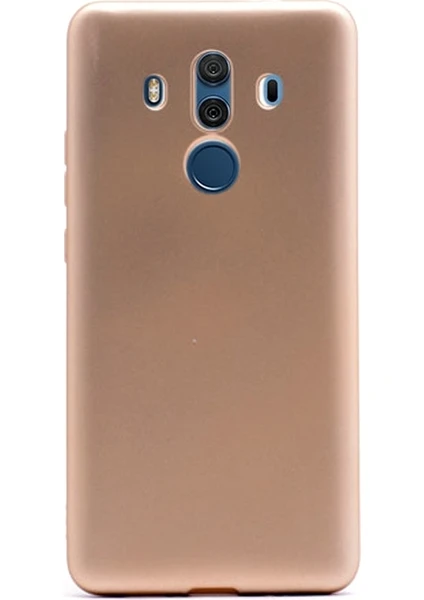 Apsuwa Huawei  Mate 10 Pro Kılıf Premier Silikon Kılıf Mat Kılıf Gold