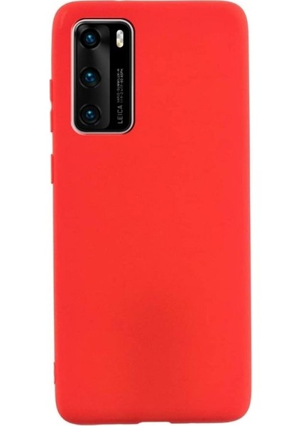 Apsuwa Huawei P40 Kılıf Premier Silikon Esnek Koruma+Full Ekran Koruyucu Kırmızı