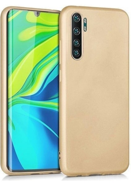 Xiaomi Mi Note 10 Lite Kılıf Premier Silikon + Full Fiber Nano Gold