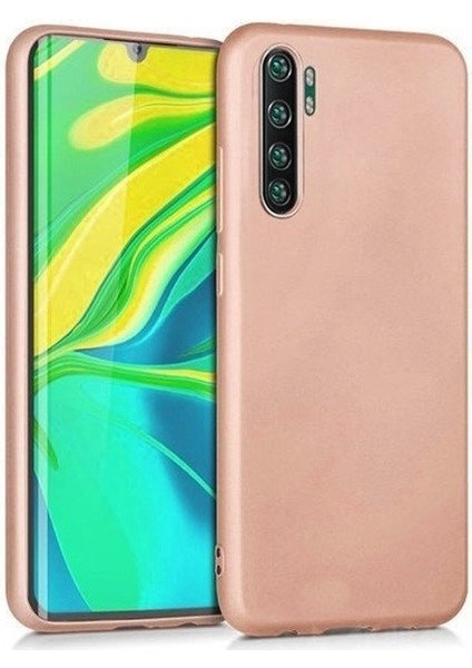 Xiaomi Mi Note 10 Lite Kılıf Premier Silikon + Full Fiber Nano Bronz