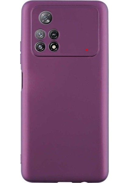 Apsuwa Xiaomi Poco X4 Pro 5g Kılıf Mat Lüx Kamera Korumalı Premier Mat Silikon Mürdüm
