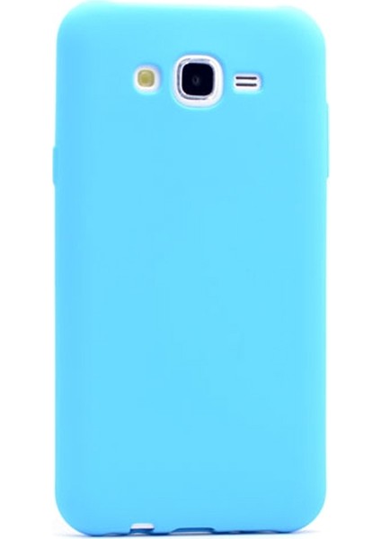 Apsuwa Samsung Galaxy J7 Core Kılıf Premier Silikon Kılıf+Nano Glass Koruyucu Mavi