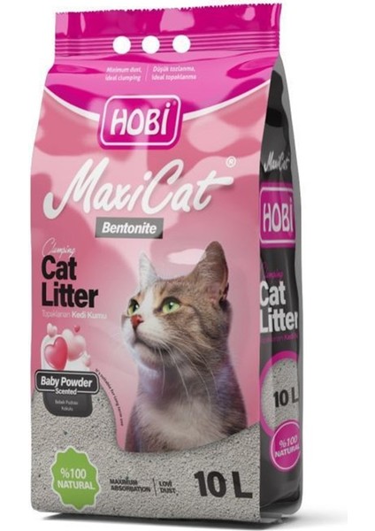 Maxicat Bebek Pudralı Bentonit Kedi Kumu 10 Litre