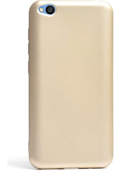 Apsuwa Xiaomi Redmi Go Kılıf Premier Silikon Esnek Koruma+Nano Glass Gold