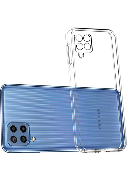 Caseart Samsung Galaxy M32 Kılıf Kamera Koruma Lüx Silikon Şeffaf Kapak