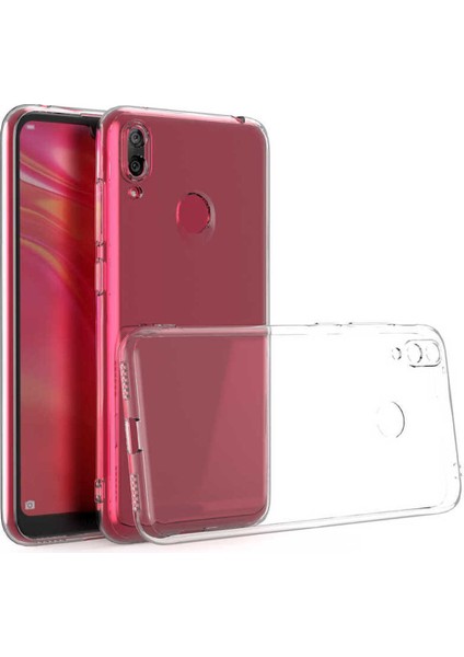 Huawei Y7 Prime 2019 Kılıf Kamera Koruma Lüx Silikon Şeffaf Kapak