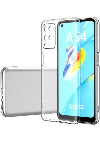 Caseart Oppo A54 Kılıf Kamera Koruma Lüx Silikon Şeffaf Kapak