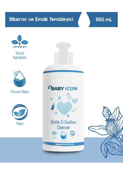 Baby Icon Doğal Portakal Yağlı Biberon Emzik Temizleyici 500 ml