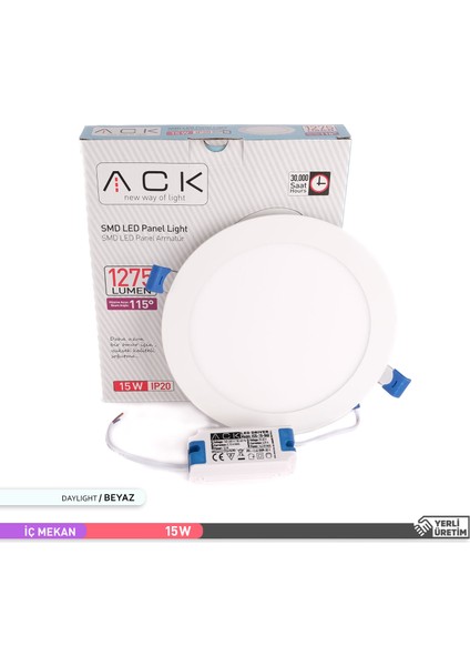 15W Sıva Altı Yuvarlak LED Panel Armatür Beyaz Gövde 6500K Beyaz fiyatları