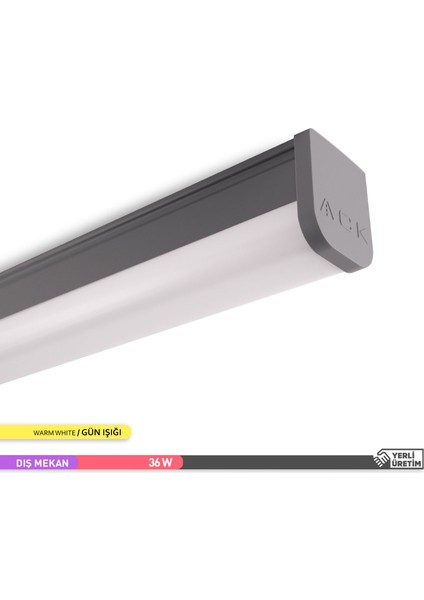 36W LED Bant Etanj Armatür 3000K Gün Işığı 120CM