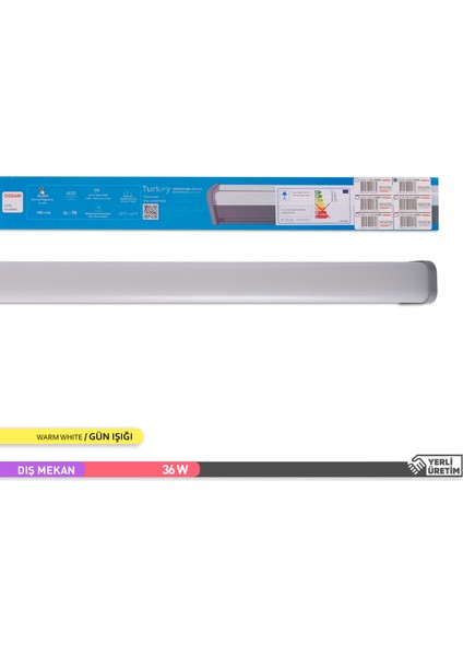36W LED Bant Etanj Armatür 3000K Gün Işığı 120CM fiyatları