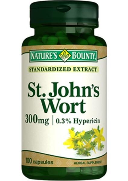 Natures Bounty St. Johns Wort 300 Mg Takviye Edici Gıda 100 Kapsül