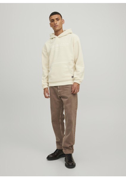 Jorslope Fleece Sweat Hood Ln Beyaz Erkek Sweatshirt 12216573-Moonb
