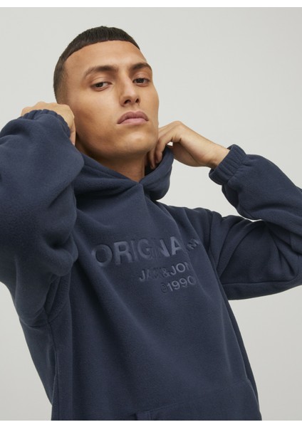Kapüşon Yaka Koyu Lacivert Erkek Sweatshirt 12216573_JORSLOPE Fleece Sweat Hood fiyatları