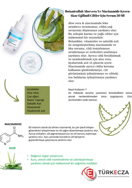 Botanical Lab Botanicallab Aloevera ve Niacinamide Serum 30 Ml+ Cadı Fındığı Kil Maskesi 100 ml