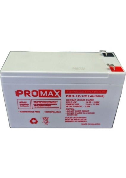 Energy Promax 12V 9AH Akü 12VOLT 9AMPER