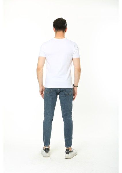 %100 Pamuk Basic T-Shirt (Rahat Giyim) - Erkek - Beyaz fiyatları
