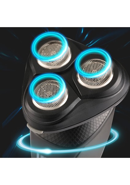 Taşınabilir Yıkanabilir USB Şarj Edilebilir Elektrikli Tıraş Makinesi - Mavi (Yurt Dışından)