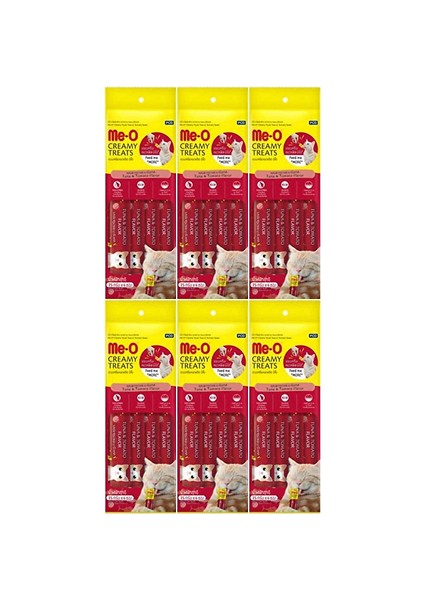 Me-O Creamy Treats Ton Balıklı ve Domatesli Kedi Ödül Maması 4 x 15 gr 6 Adet fiyatları