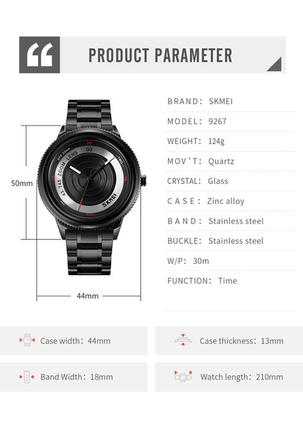 Erkek Saatleri Üç Boyutlu Kadran Suya Dayanıklı Paslanmaz Çelik Kuvars Kol Saati (Yurt Dışından) fırsatları