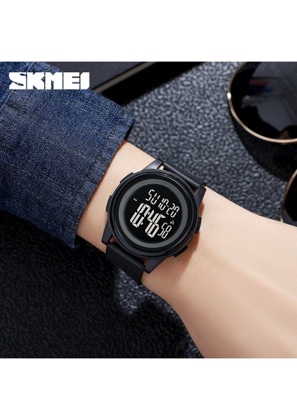 Erkekler Günlük Geri Sayım Spor Saatleri LED Işık Chrono Çalar Saat 5bar Suya Dayanıklı Dijital Kol Saati (Yurt Dışından)