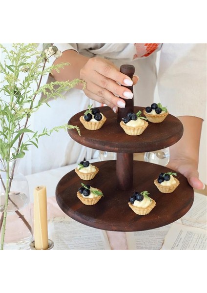 Ahşap İki Katlı Sunum Tabağı fiyatları