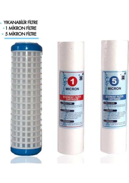 Daire Bina Girişi 20 Inch 3 Aşama Yedek Filtre Seti Ağır Toz Tortu Tutucu Set