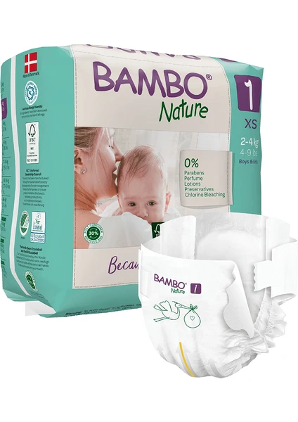 Bambo Nature No:1 Ekolojik Bebek Bezi 2-5 kg 22'li