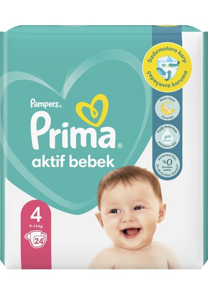 Bebek Bezi Aktif Bebek 4 Beden 24 Adet İkiz Paket