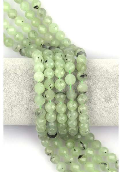 Prehnite Doğal Taş Dizi 8 mm Fasetli Küre Kesim