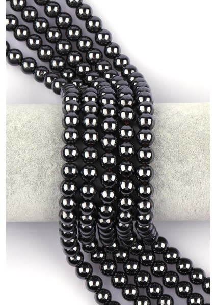 Hematit Doğal Taş Dizi 8 mm Küre Kesim