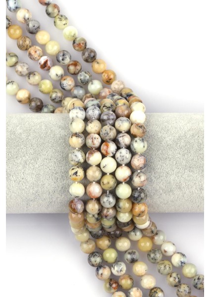 Merlinite Opal Doğal Taş Dizi 8 mm Küre Kesim