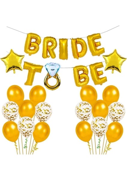 Bride To Be Altın Folyo Balon Set